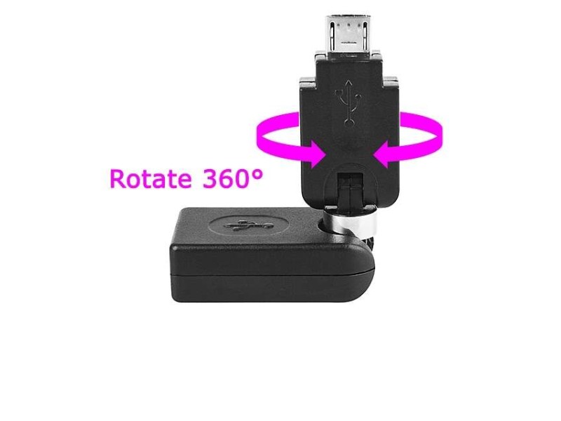 Adaptateur USB Femelle vers Micro USB male rotation 360°