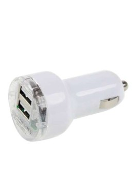 Adaptateur allume cigare blanc double USB 5V/2.1A et 5V/1A