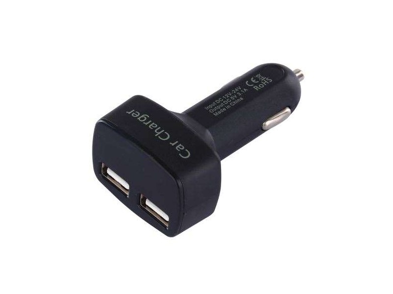 Chargeur allume cigare double USB corps long affichage température tension courant