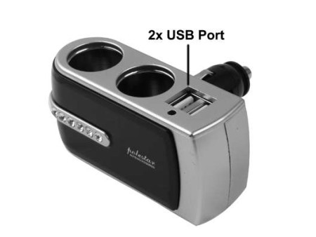 Adaptateur allume cigare double et USB double