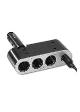 Adaptateur allume cigare triple et USB