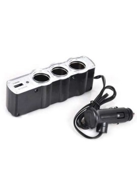 Adaptateur allume cigare triple et USB avec câble