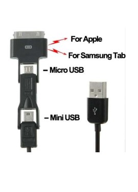 Câble synchro et charge avec sortie micro USB / mini USB Iphone / Galaxy tab