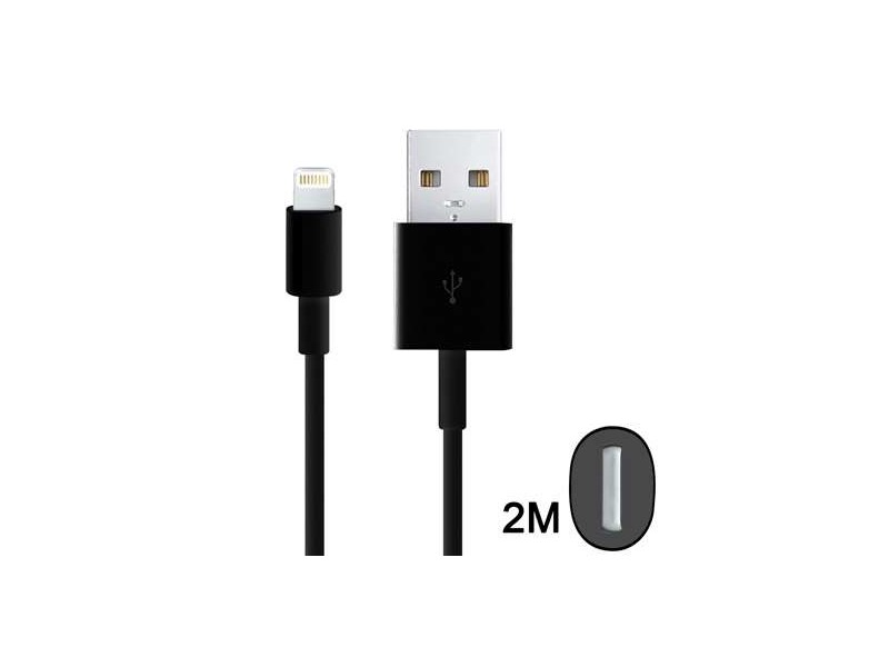 Câble charge et synchro noir ( IOS8) 2m pour Iphone 5/5S/5C/6/6+