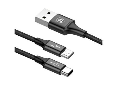 Câble 2 en 1 Baseus Micro USB C vers USB 1.2 m charge rapide 3A