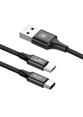 Câble 2 en 1 Baseus Micro USB C vers USB 1.2 m charge rapide 3A