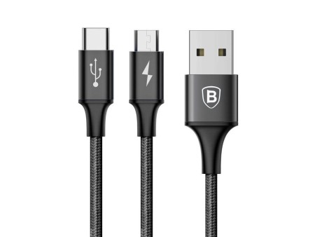 Câble 2 en 1 Baseus Micro USB C vers USB 1.2 m charge rapide 3A