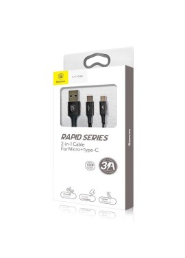 Câble 2 en 1 Baseus Micro USB C vers USB 1.2 m charge rapide 3A