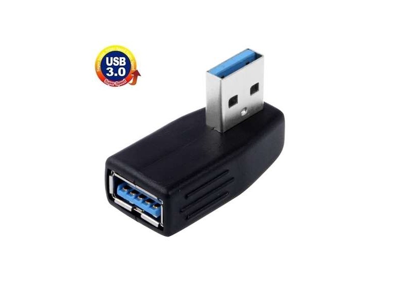 Adaptateur coudé USB 3.0 AF Femelle vers USB 3.0 AM Male