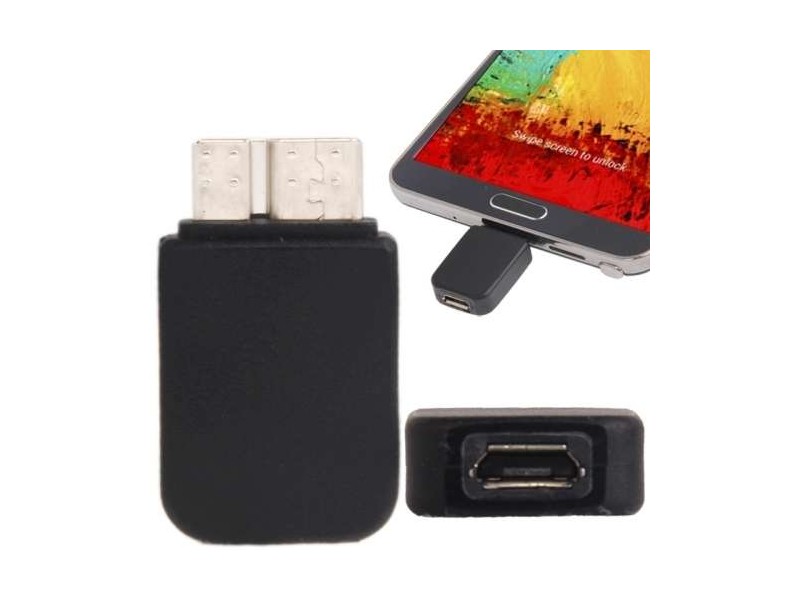 Adaptateur noir Micro USB 2.0 vers Micro USB 3.0