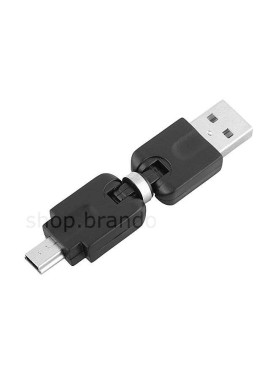 Adaptateur rotatif 360° USB A male vers mini USB B male